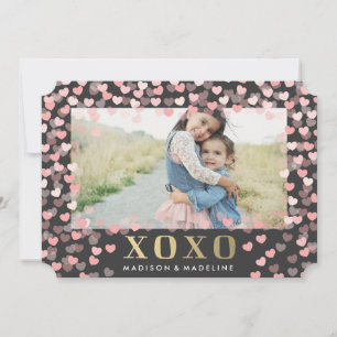 Süße Herzen in Grau   Valentinstag Fotokarte Feiertagskarte