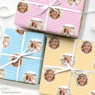 Süße Herzen Kinder Geburtstagsfoto 3 Set Farbig Geschenkpapier Set