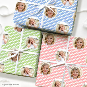 Süße Herzen Kinder Geburtstagsfoto 3 Set Hübsch Geschenkpapier Set