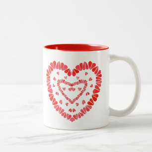 SÜSSE HERZEN Roter Zweiton-Becher Zweifarbige Tasse