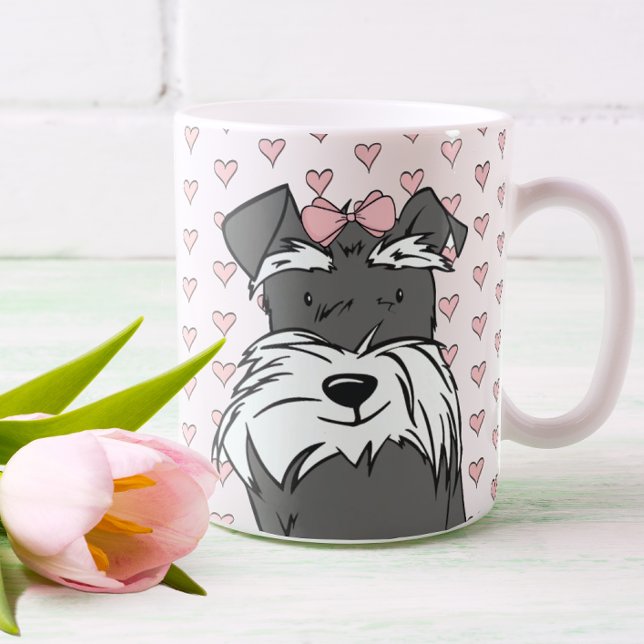 Süße Herzen Schnauzer Kaffeetasse (Von Creator hochgeladen)