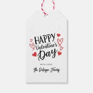 Süße Herzen Typografie Frohen Valentinstag Geschenkanhänger