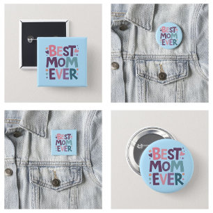 Süße Herzen und Blumen Beste Mutter überhaupt Button