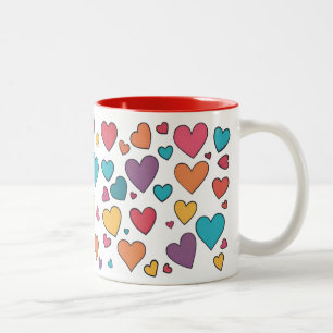 Süße Herzen Valentinstag Zweifarben-Tasse Zweifarbige Tasse
