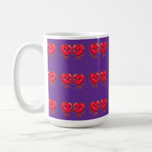 Süße Herzfiguren, die Händchen halten Kaffeetasse