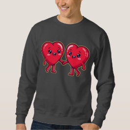 Süße Herzfiguren, die Händchen halten Sweatshirt