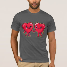 Süße Herzfiguren, die Händchen halten T-Shirt