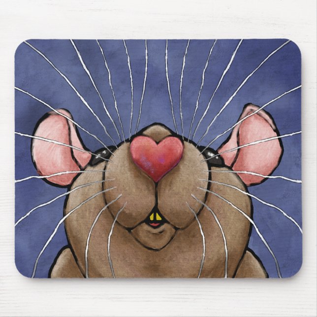 Süße Herzratte-Mauspad Mousepad (Vorne)