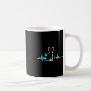 Süße Herzschlag-Katzenliebhaber-Tier-Silhouette Kaffeetasse