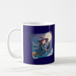 Süße Hexe Mit Katze Tasse