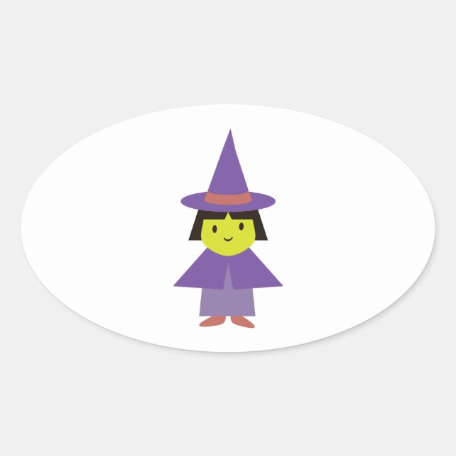 Süsse Hexe Ovaler Aufkleber (Vorderseite)
