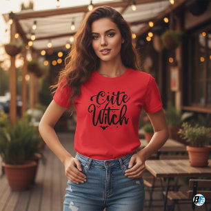 Süße Hexe Rot Damen Halloween T-Shirt