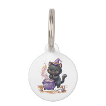 Süße Hexe schwarze Katze braut magischen Trank Hal