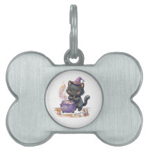 Süße Hexe schwarze Katze braut magischen Trank Hal