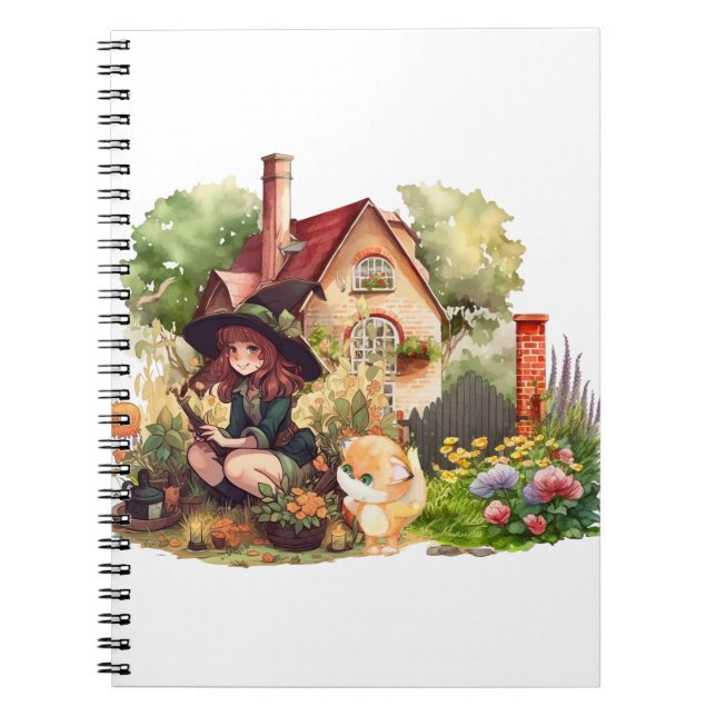 Süße Hexe und Fuchs Notizbücher (Vorderseite)