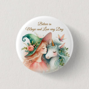 Süße Hexen-Einhorn-Anstecknadel Magische Wasserfar Button