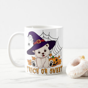 Süße Hexen-Eisbär-Halloween-Kunst Kaffeetasse