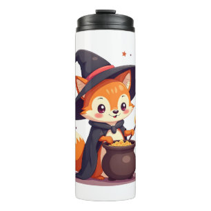 Süße Hexen-Fuchs � Magisches Halloween-Tier-T-Shir Thermosbecher