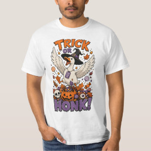 Süße Hexen-Gans-Kürbis-Süßigkeiten-Grafik T-Shirt