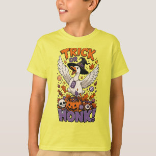 Süße Hexen-Gans-Kürbis-Süßigkeiten-Grafik T-Shirt