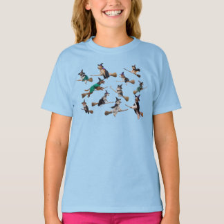 Süße Hexen-Hunde Halloween Kinder T-Shirt