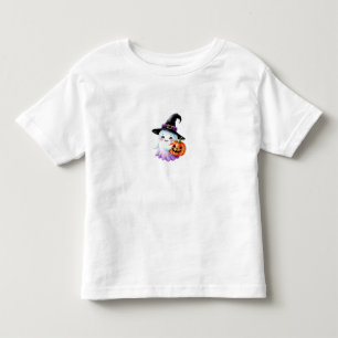 Süße Hexengeist-Kürbis-Wasserfarbe-Halloween Kleinkind T-shirt