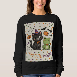 Süße Hexenkatze Halloween Zu süß zum Gruseln Sweatshirt