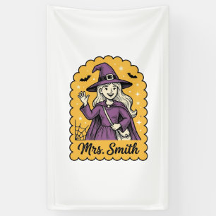 Süße Hexenlehrerin Frau Smith Vintage-Halloween-De Banner