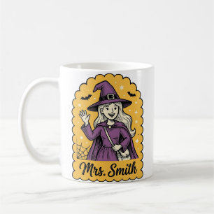 Süße Hexenlehrerin Frau Smith Vintage-Halloween-De Kaffeetasse
