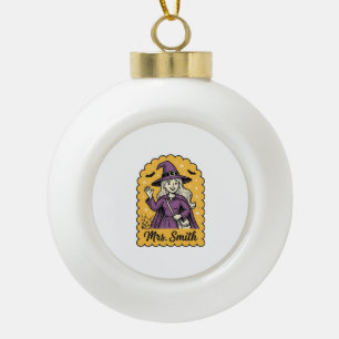 Süße Hexenlehrerin Frau Smith Vintage-Halloween-De Keramik Kugel-Ornament