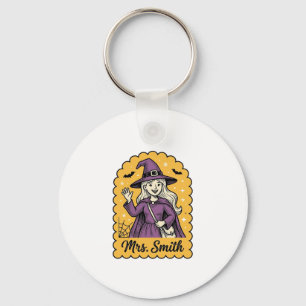 Süße Hexenlehrerin Frau Smith Vintage-Halloween-De Schlüsselanhänger