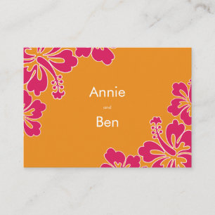 Süße Hibiskus-Hochzeits-Richtungs-Karte Begleitkarte