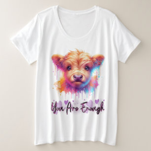 Süße Highland-Kuh - Du bist genug Große Größe T-Shirt