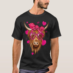 Süße Highland-Kuh für Frauen Highland-Kuh Valentin T-Shirt