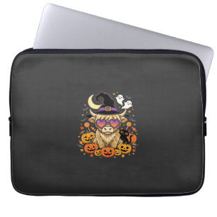 Süße Highland-Kuh-Hexe-Halloween-Kürbis-Party Laptopschutzhülle
