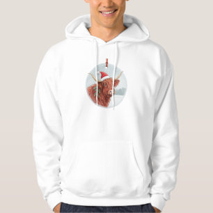 Süße Highland-Kuh in Santa-Mütze Weihnachtssweatsh Hoodie