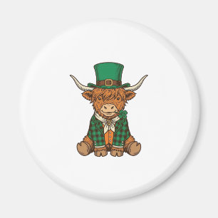 Süße Highland-Kuh Irischer Kleeblatt Vintage-Shirt Magnet