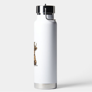 Süße Highland-Kuh-Kaffee-Vintage-Vector-Shirt_1 Trinkflasche