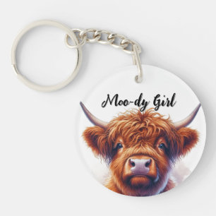 Süße Highland-Kuh Moody Girl  Schlüsselanhänger