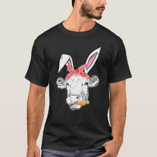 Süße Highland-Kuh-Osterhase-Kuh-Mädchen-Ostern T-Shirt