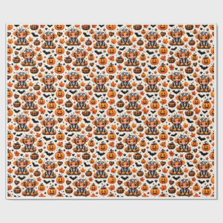 Süße Highland-Kuh-Skelett-Halloween-Verpackungspap Geschenkpapier