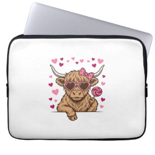 Süße Highland-Kuh-Valentinstag-Sonnenbrille Vektor Laptopschutzhülle