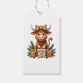 Süße Highland-Kuh Weihnachten Santa Highland-Kuh L Geschenkanhänger