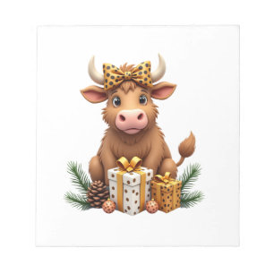 Süße Highland-Kuh Weihnachten Santa Highland-Kuh L Notizblock