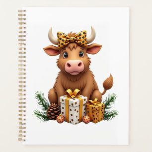 Süße Highland-Kuh Weihnachten Santa Highland-Kuh L Planer