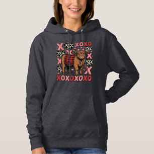 Süße Highland-Kuh XOXO Valentinstag Vintage-Shirt Hoodie