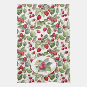 Süße Himbeeren Aquarell Geschirrtuch
