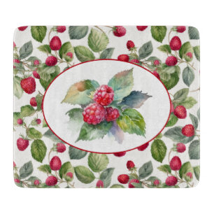 Süße Himbeeren Aquarell Schneidebrett