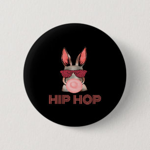 Süße Hip-Hop-Hasen-Sonnenbrille Ostern Button
