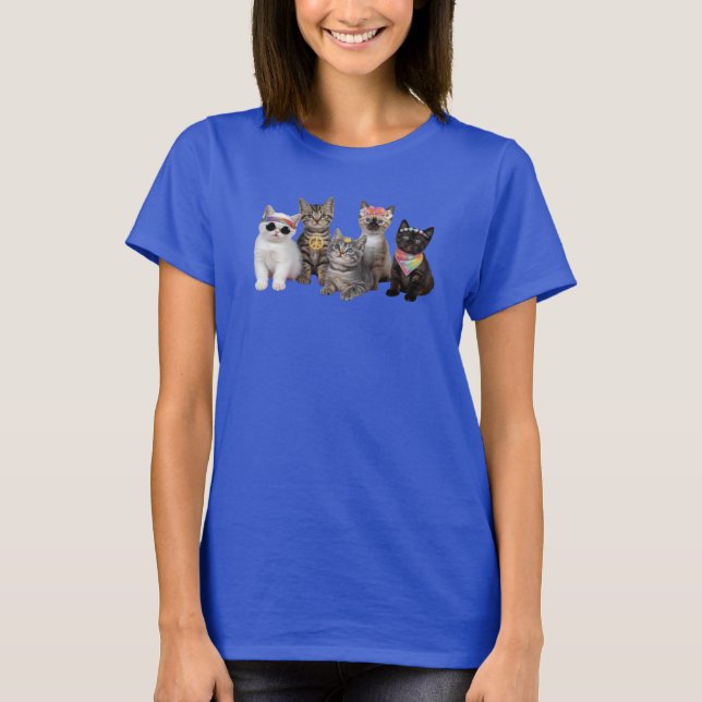 Süße Hippie-Katze  T-Shirt (Vorderseite)